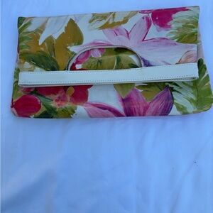 Maurizio TAIUTI FLORAL LEATHER CLUTCH BAG MADE IN ITALY